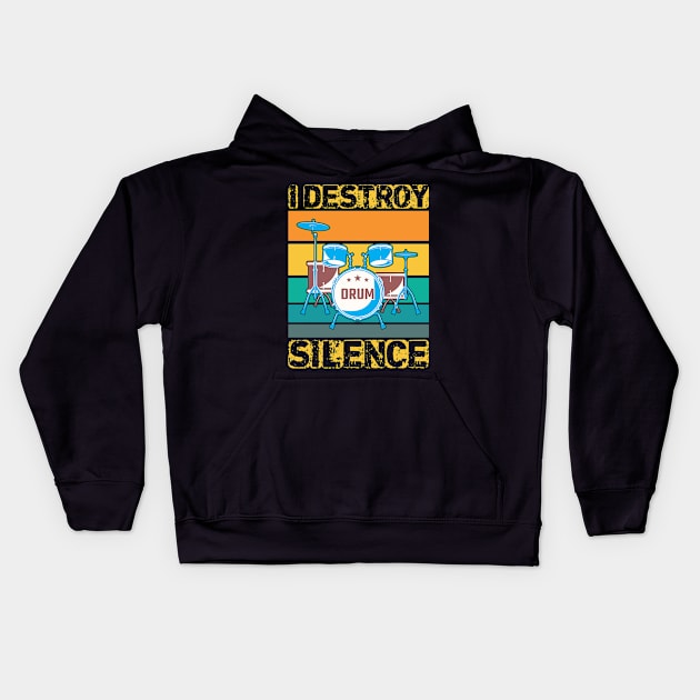 I Destroy Silence Kids Hoodie by maxcode